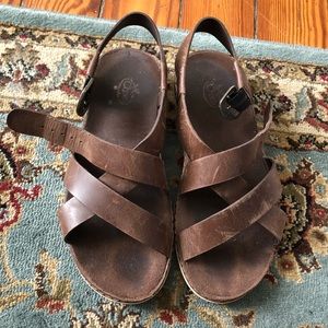 Leather strapped Chacos